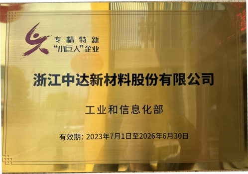 工信部第五批“專(zhuān)精特新”小巨人企業(yè)